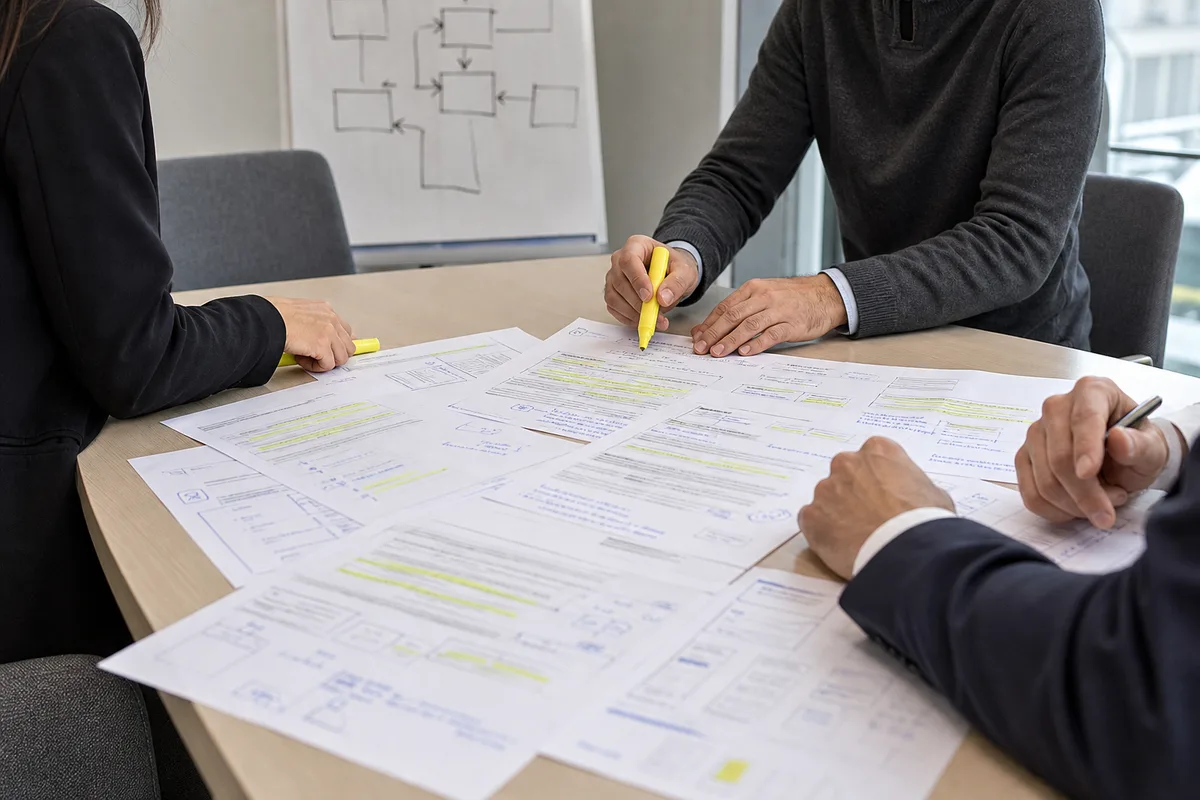 Réunion de travail autour d’un plan de remise en conformité d’un site web